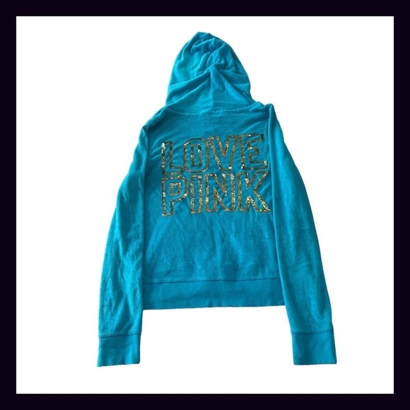 Vintage PINK Turquoise Terry Gold Bling Sequin Matching Set Size Small - Picture 7 of 12